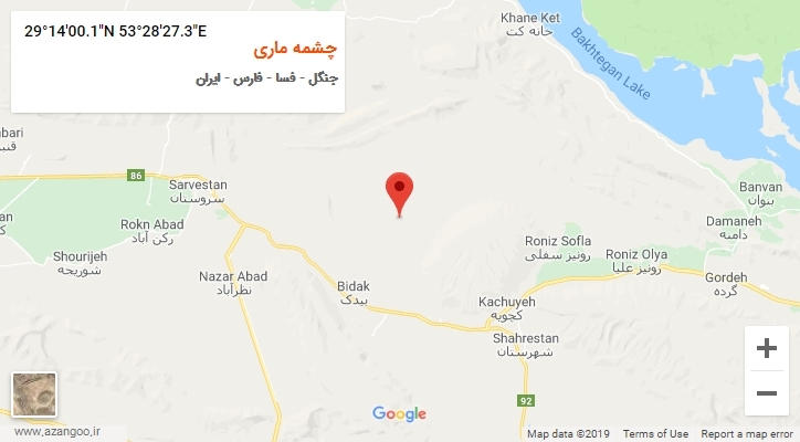 روستای چشمه ماری بر روی نقشه