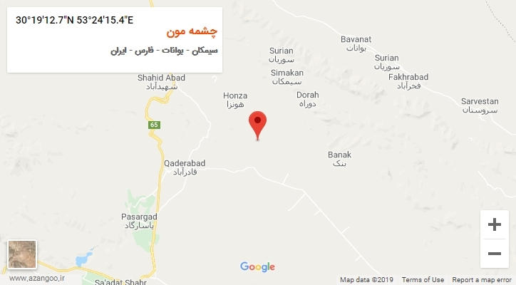 روستای چشمه مون بر روی نقشه