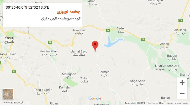روستای چشمه نوروزی بر روی نقشه