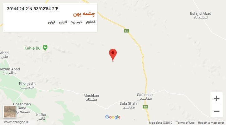 روستای چشمه پهن بر روی نقشه