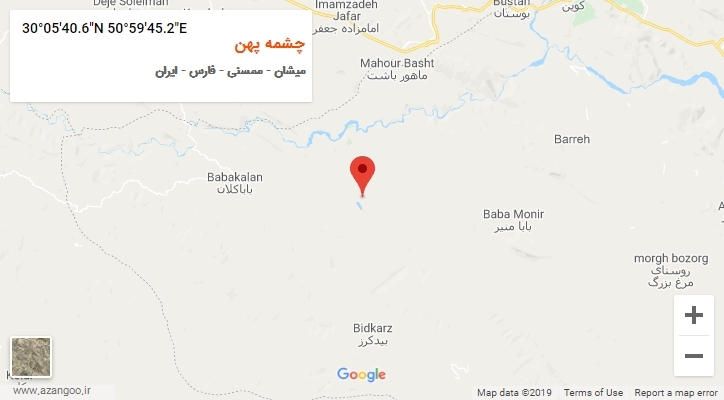 روستای چشمه پهن بر روی نقشه