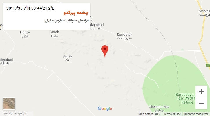 روستای چشمه پیرکدو بر روی نقشه