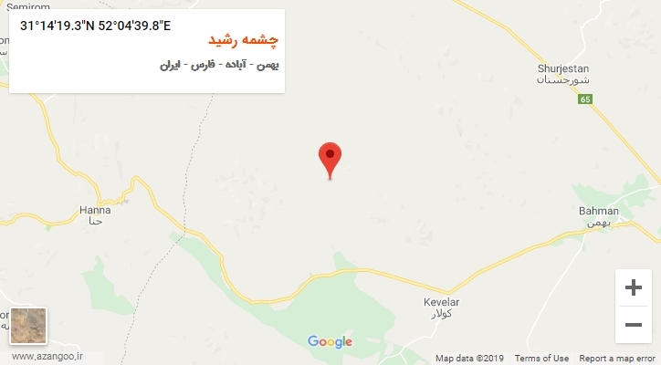 روستای چشمه رشید بر روی نقشه