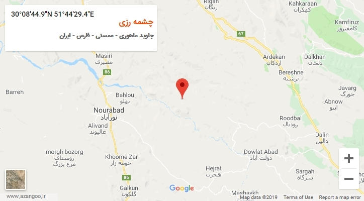 روستای چشمه رزی بر روی نقشه