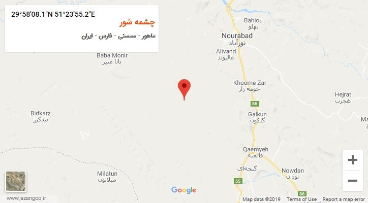 روستای چشمه شور بر روی نقشه