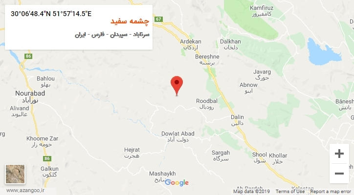 روستای چشمه سفید بر روی نقشه