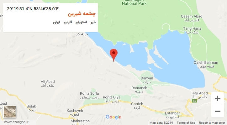 روستای چشمه شیرین بر روی نقشه