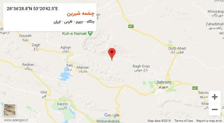 روستای چشمه شیرین بر روی نقشه