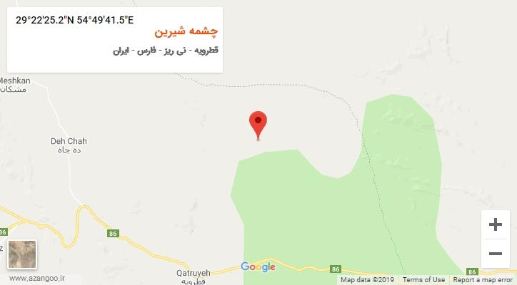 روستای چشمه شیرین بر روی نقشه