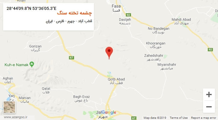 روستای چشمه تخته سنگ بر روی نقشه