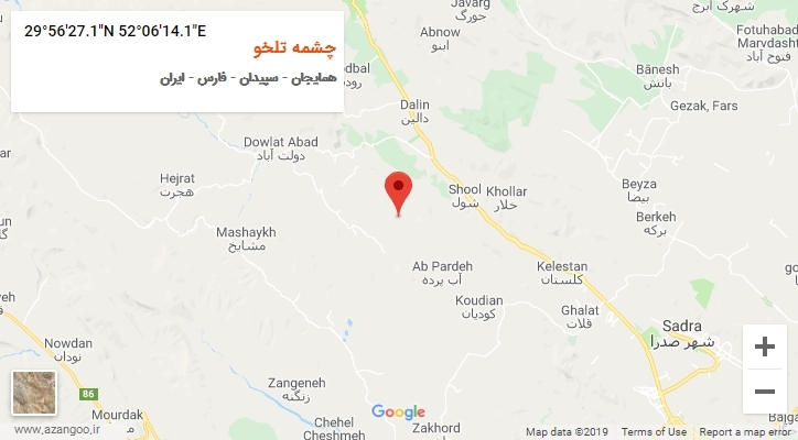 روستای چشمه تلخو بر روی نقشه