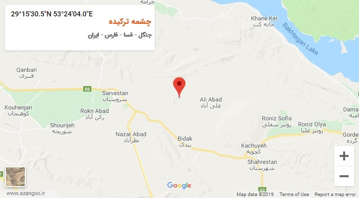 روستای چشمه ترکیده بر روی نقشه