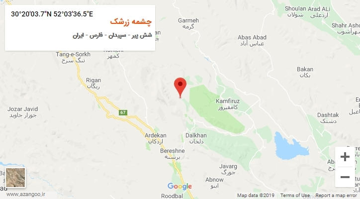 روستای چشمه زرشک بر روی نقشه