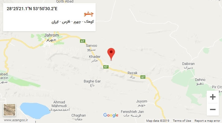 روستای چشو بر روی نقشه
