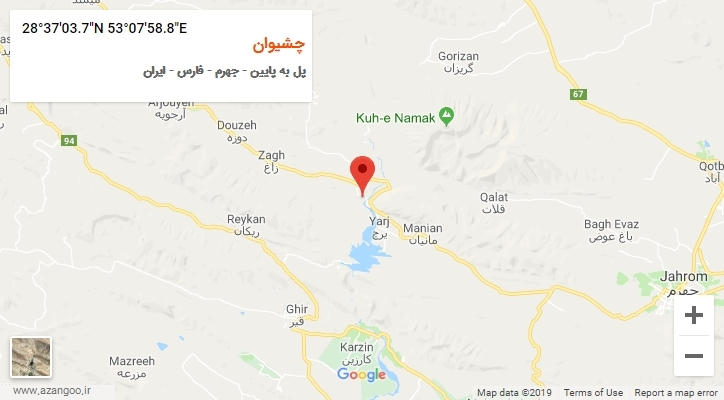 روستای چشیوان بر روی نقشه