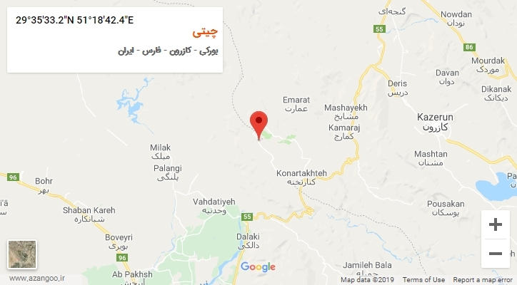 روستای چیتی بر روی نقشه