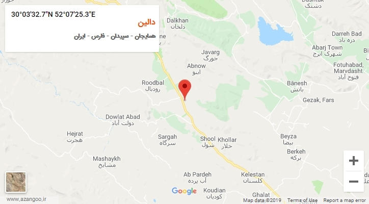 روستای دالین بر روی نقشه