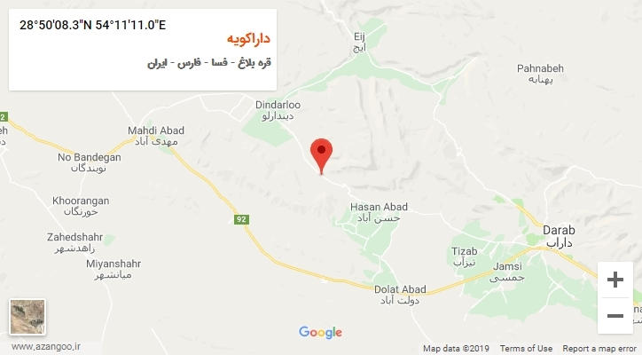 روستای داراکویه بر روی نقشه