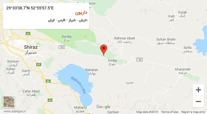 روستای داریون بر روی نقشه