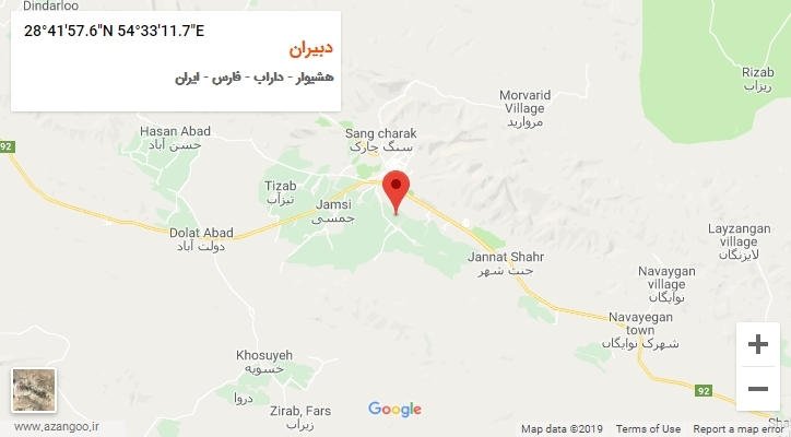 روستای دبیران بر روی نقشه