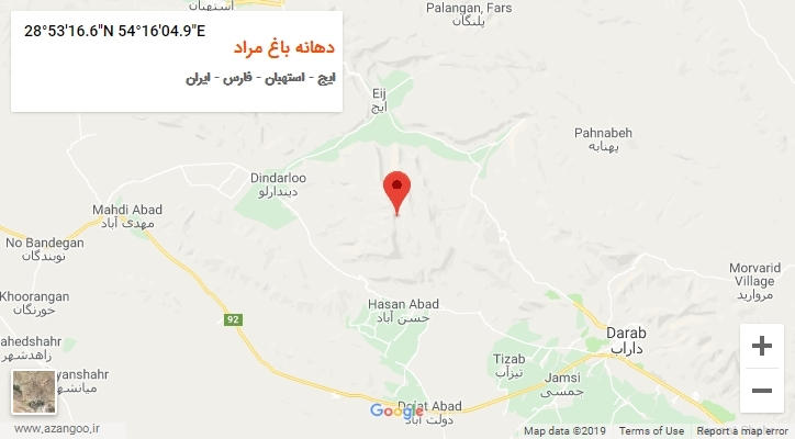 روستای دهانه باغ مراد بر روی نقشه
