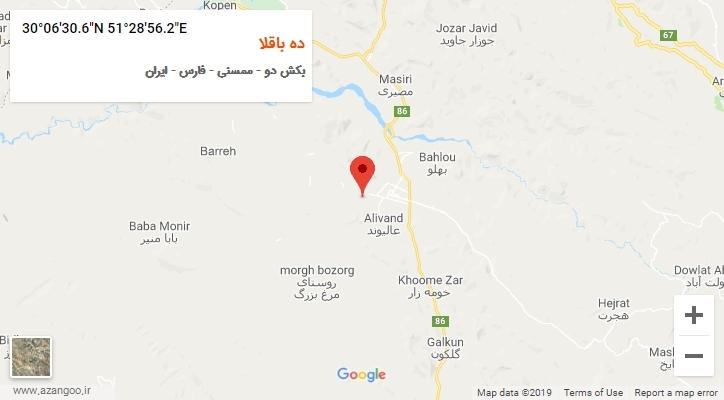 روستای ده باقلا بر روی نقشه
