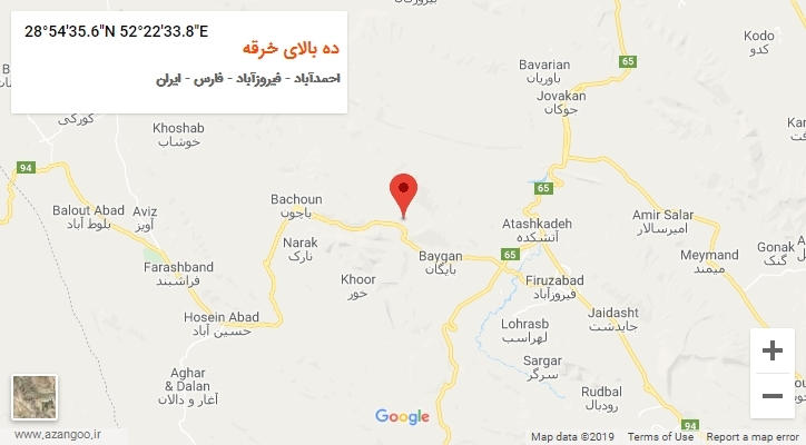 روستای ده بالای خرقه بر روی نقشه