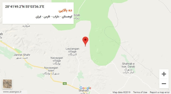 روستای ده بالایی بر روی نقشه