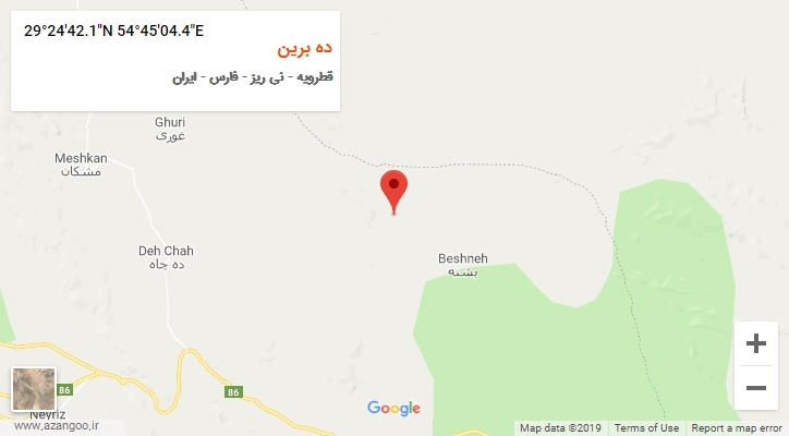روستای ده برین بر روی نقشه