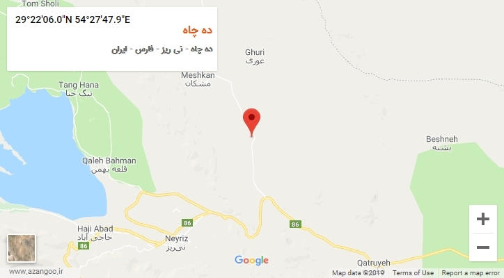 روستای ده چاه بر روی نقشه
