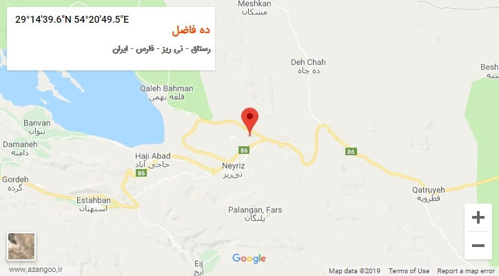 روستای ده فاضل بر روی نقشه