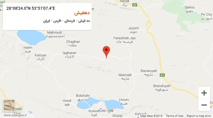روستای دهفیش بر روی نقشه