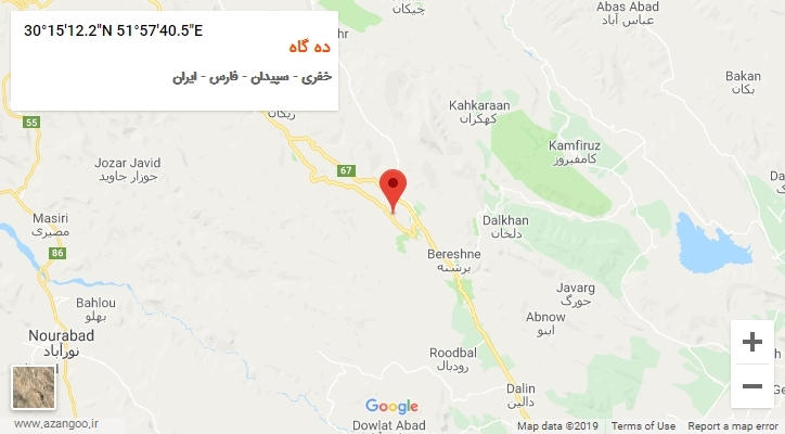 روستای ده گاه بر روی نقشه