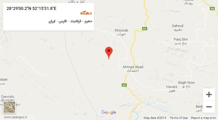 روستای دهگاه بر روی نقشه