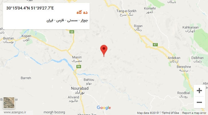 روستای ده گاه بر روی نقشه