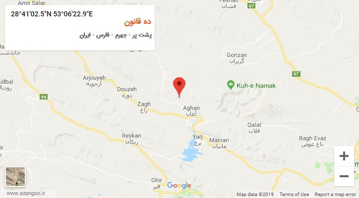 روستای ده قانون بر روی نقشه
