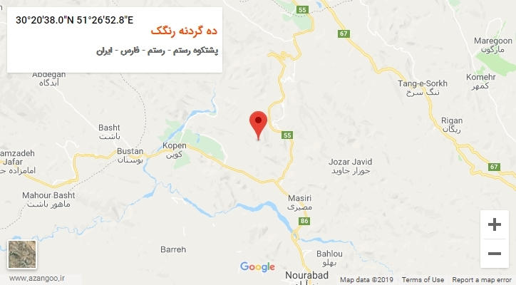 روستای ده گردنه رنگک بر روی نقشه