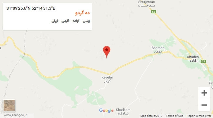 روستای ده گردو بر روی نقشه