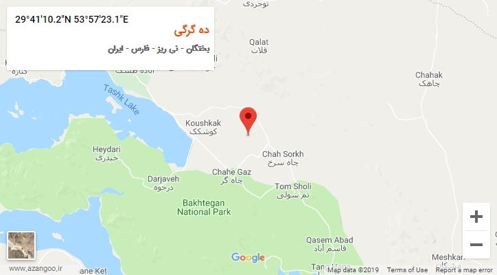 روستای ده گرگی بر روی نقشه