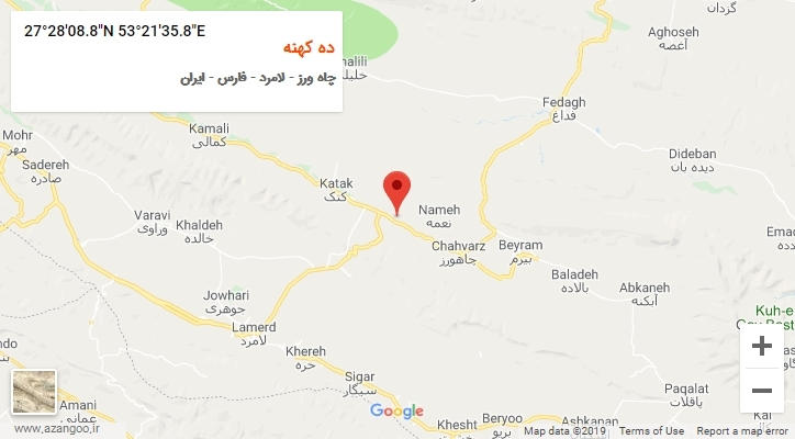 روستای ده کهنه بر روی نقشه