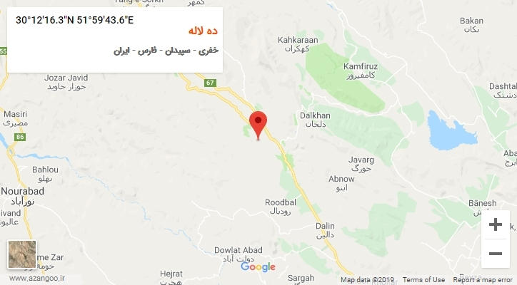 روستای ده لاله بر روی نقشه