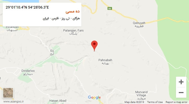 روستای ده مسی بر روی نقشه