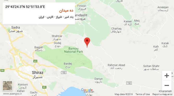 روستای ده میدان بر روی نقشه