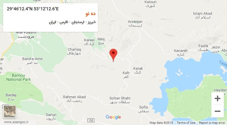 روستای ده نو بر روی نقشه