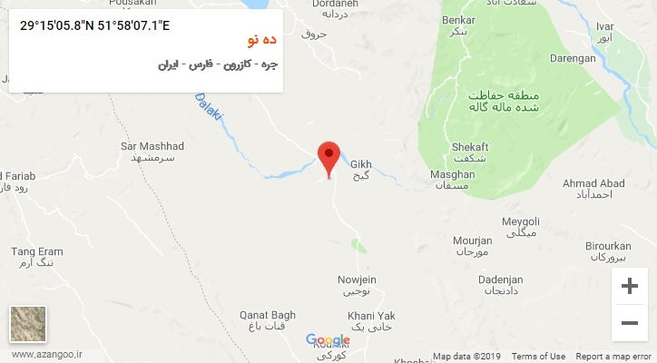 روستای ده نو بر روی نقشه