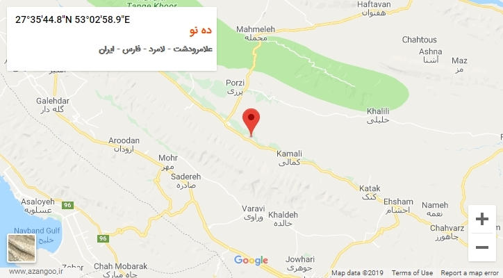 روستای ده نو بر روی نقشه