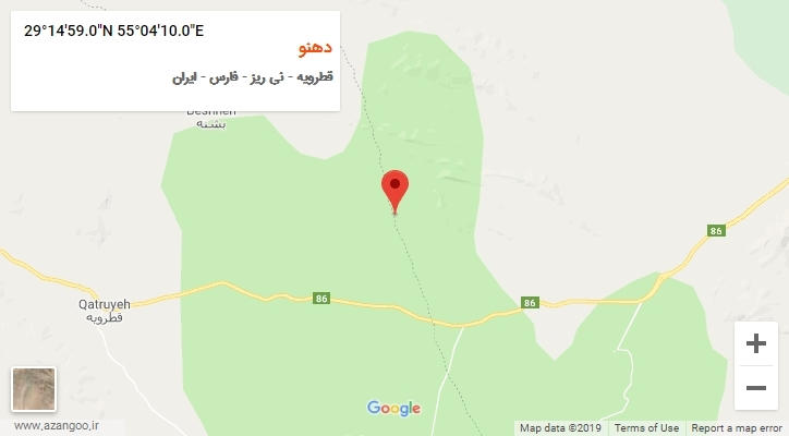 روستای دهنو بر روی نقشه