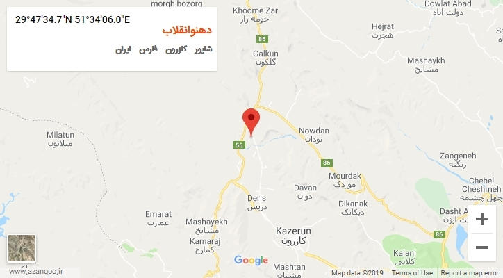 روستای دهنوانقلاب بر روی نقشه