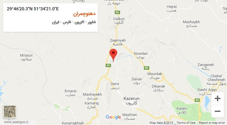 روستای دهنوچمران بر روی نقشه