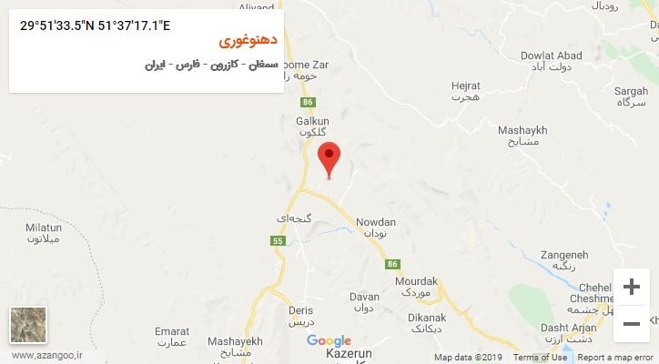 روستای دهنوغوری بر روی نقشه